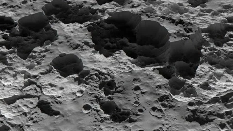 Flying over the surface of a moon-like Planet. High quality seamless loop. Stock Footage 154429590