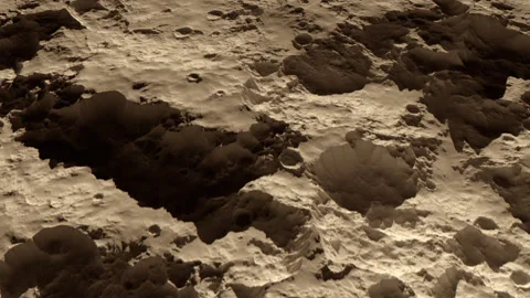 Flying over the surface of a moon-like Planet. High quality seamless loop. Stock Footage 320884412