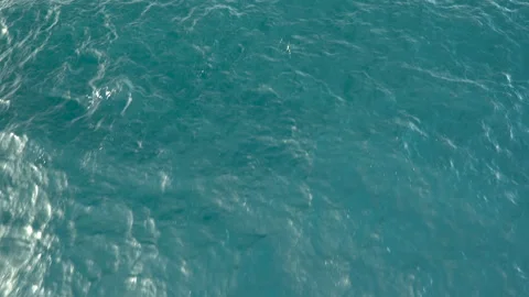 Flying over the surface of the turquoise sea. Stock Footage 140219208