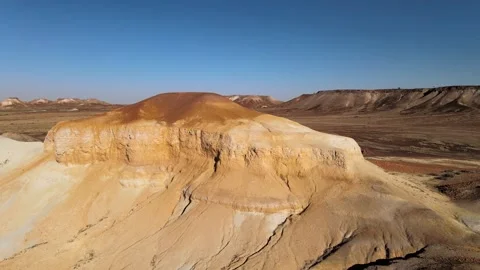 Flying over surreal rock formations of Breakaways Conservation Park, Australia Stock Footage 278096111