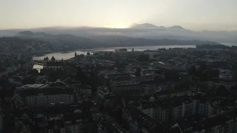 Flying over Swiss town Stock-Footage 161452298