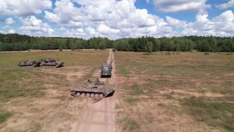 Flying over tanks Stock-Footage 250980027