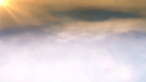 Flying Over The Timelapse Clouds With Beautiful Lens Flare, Seamlessly Looped Stock Footage 103036696
