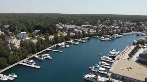 Flying over Tobermory Stock Footage 143107342
