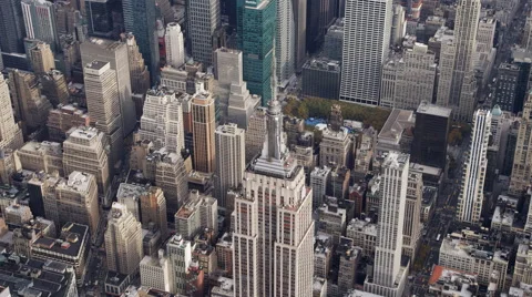 Flying over the top of the Empire State Building. Shot in 2011. Stock Footage 59169321