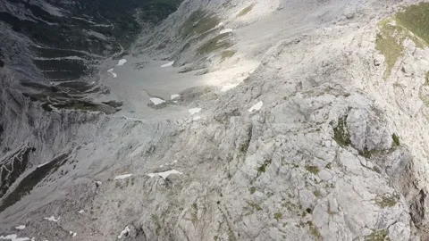 Flying over the top of a Grignetta mountain in Valsassina, Italy Stock Footage 132577952