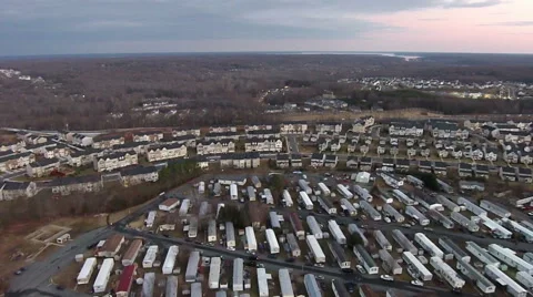 Flying over a Trailer Park Video stock 46267852