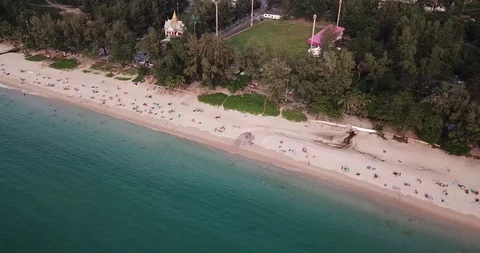 Flying over the tropical beach Stock Footage 88313363