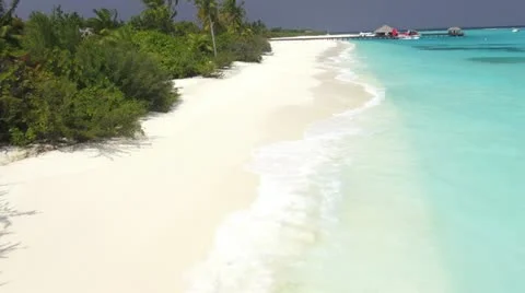 Flying over tropical paradise Stock Footage