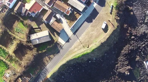 Flying over the Typical Small Town Stock Footage 46202535