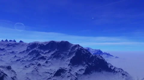 Flying over an unknown planet Stock Footage 51749914