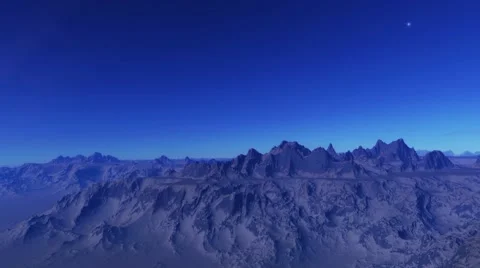 Flying over an unknown planet Stock Footage 51749923