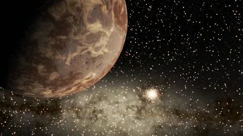 Flying over an unknown planet Stock Footage 54351177