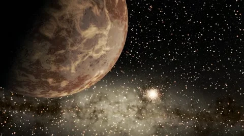 Flying over an unknown planet Stock Footage 54351192