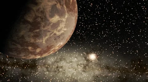 Flying over an unknown planet Stock Footage 54351218