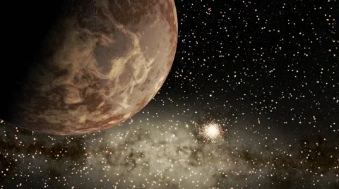 Flying over an unknown planet Stock Footage 54351222