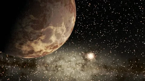 Flying over an unknown planet Stock Footage 54351277