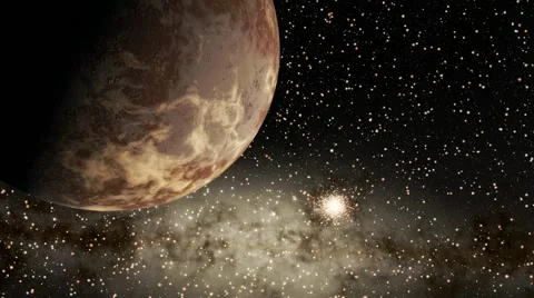 Flying over an unknown planet Stock Footage 54351279