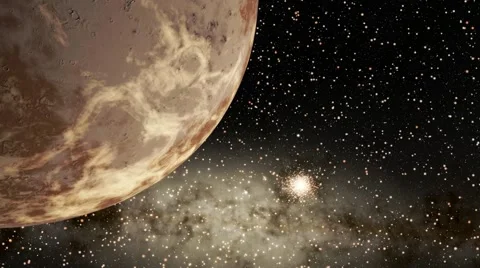 Flying over an unknown planet Stock Footage 54351289