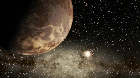 Flying over an unknown planet Stock Footage 54351326