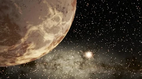 Flying over an unknown planet Stock Footage 54351366