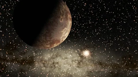 Flying over an unknown planet Stock Footage 54351382