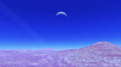 Flying over an unknown planet Stock Footage 58216096