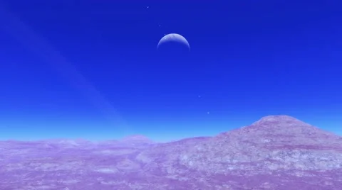 Flying over an unknown planet Stock Footage 58216101