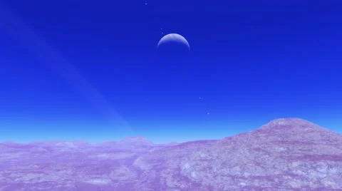 Flying over an unknown planet Stock-Footage 58216124