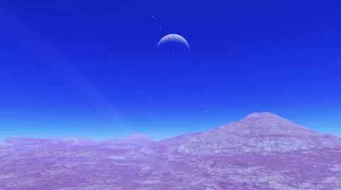 Flying over an unknown planet Stock Footage 58216127