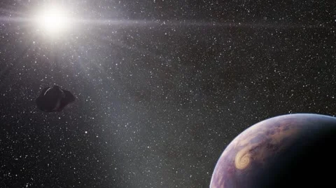 Flying over an unknown planet Stock Footage 58216413