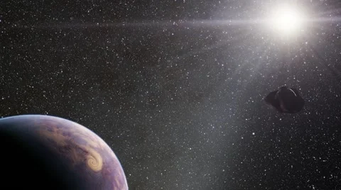 Flying over an unknown planet Stock Footage 58216420