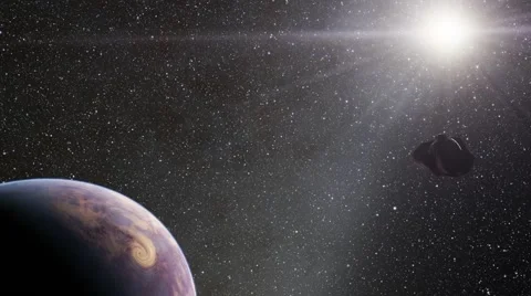 Flying over an unknown planet Stock Footage 58216463