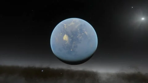 Flying over an unknown planet Stock Footage 146567042