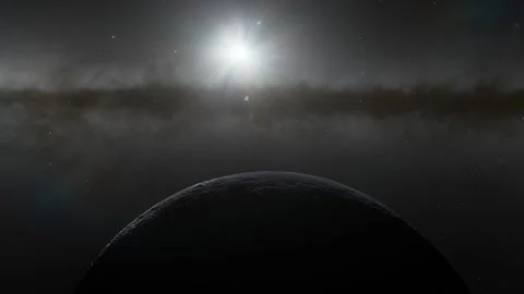 Flying over an unknown planet Stock Footage 146567118