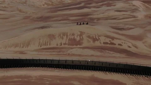 Flying over US-Mexico border (the wall) Stock Footage 141397412