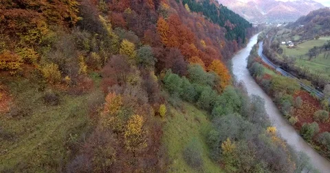 Flying over the Valley Stock Footage 97738879
