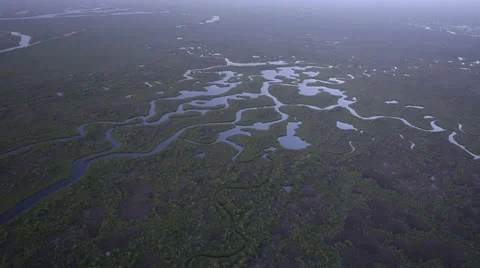 Flying Over Vast Everglades Stock Footage 26245083