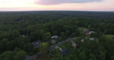 Flying over Vast Forests in the Suburbs Stock-Footage 56269489