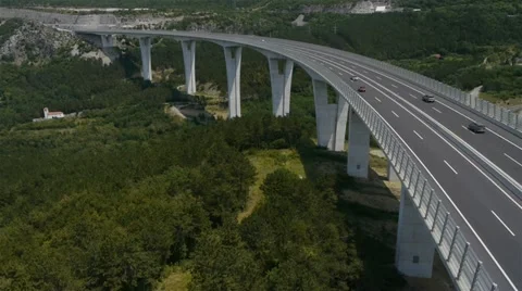 Flying over the viaduct Stock Footage 20563801