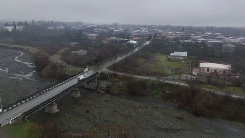 Flying over the village Eniseli, located in Kakheti region 스톡 동영상 227390411