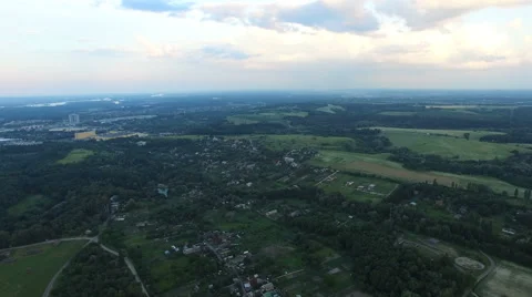 Flying over the village Stock Footage 64735910