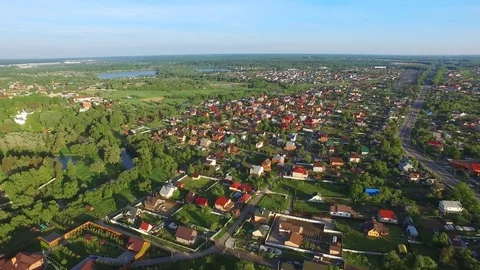 Flying Over The Village Stock Footage 76203855