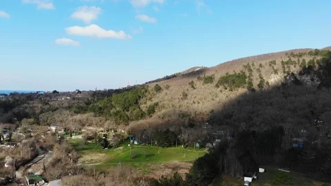 Flying over the village in the mountains. Stock Footage 124755218