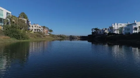 Flying over water channel Stock Footage 75245318