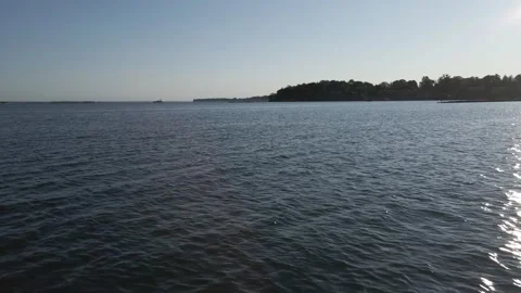 Flying Over The Water Stock Footage 158274085