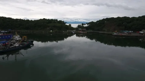 Flying over water Stock Footage 174960905