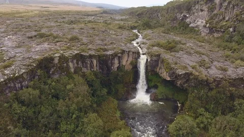 Flying over a waterfall Stock-Footage 86263912