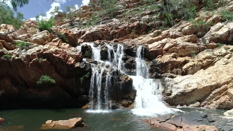 Flying over waterfall Stock Footage 151934185