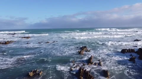 Flying over waves Stock Footage 163711626